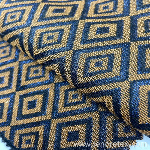 Metallic Lurex Gold Acrylic Polyester Woven Jacquard Fabric